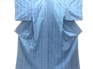 縞織出し手織り紬着物